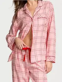 Victoria's Secret Sz L Pajama Set Red Pink Plaid Valentine's Day Shirt Pant