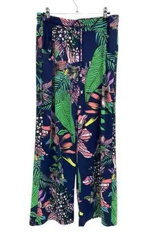 SANDIVA Tropical Swim Coverup Wideleg Pants Size‎ M Flowy Vacation Cruise Light