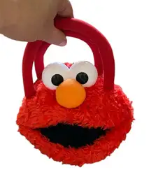 Red Elmo Plush Handbag Sesame Street Fuzzy Mini Bag Dopamine Dressing Whimsical