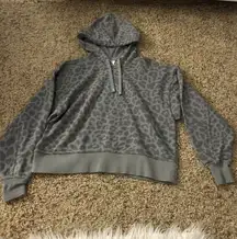 Cropped Cheetah Print Hoodie