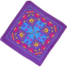 Vintage 90’s Purple Colorful Tribal Western Cowboy Square Handkerchief Scarf