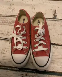 Lt Red Low Top All Star Shoes - 5.5
