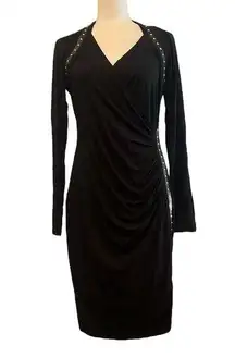 Carmen Marc Valvo  Black wrap dress