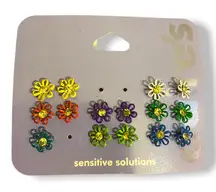 Claire's Sensitive Solutions‎ Flower Rhinestone Earrings 7 Pair