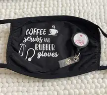 Coffee Scrubs Rubber Gloves Nurse Face Mask  Badge Reel Hospital Doctor Medical