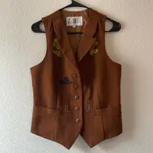 Vintage Sue Wong wool blend western vest size small