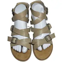 Blowfish gladiator strappy sandal 7.5 tan neutral summer casual vacation beach