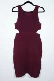 Tart Collections Purple Ribbed Bodycon Cutout Mini Dress Size Medium