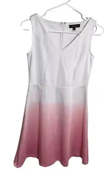 Paprika Fit & Flare Skater Dress White Pink Ombre