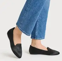 [Birdies] The Blackbird Size 7 Black Calf Hair Slip-On Loafer Flats Almond Toe