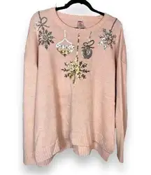 Sequin ornament  sparkly pink sweater