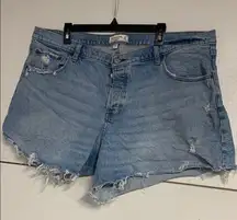 ABERCROMBIE AND FITCH 90S BAGGY SHORT LOW RISE JEAN DENIM RISE CURVE LOVE 35/20