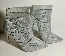 Thalia Sodi Silver Sequin Ankle Boots size 11M