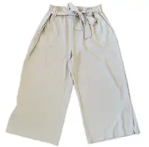 Elaine Rose High Waisted Beige Wide Leg Elastic Waist Split hem Pants Size XL