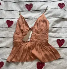 DO+BE Copper Pleated Top