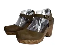 Pierre Dumas Shoes Womens Size 8.5 Brown Mary Jane Block Heel Faux Wood platform