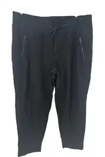 Athleta Trekkie North Jogger Pants Black Women Size 20 Zip Pockets Drawstring