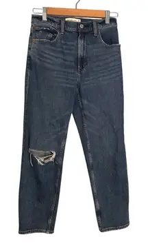 Abercrombie & Fitch The‎ Mom High Rise Straight Mid Distressed Jeans 26 Short