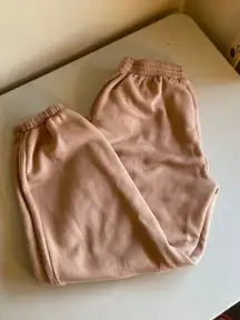 Beige Elastic Waistband Sweats