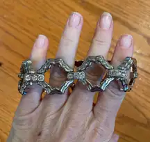 NWT Lia Sophia Stainless Steel & Crystal Spanish Tile Chain Bracelet