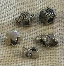 A503 charm bracket silver plated 5 pcs