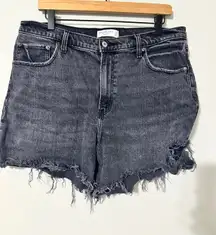 Abercrombie Fitch The Dad Short High Rise Distressed Denim Cutoff Shorts Size 16
