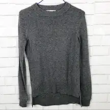 C&C California Gray Wool Blend Long Sleeve Hi Lo Hem Side Button Sweater Size XS