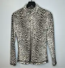 Animal Print Quarter Zip Pullover Size M