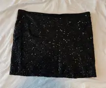 Express Black Sequin Mini Skirt