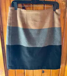Amanda + Chelsea Women’s Colorblock Wool Blend Skirt Brown/Gray/Black‎ Size 10
