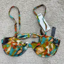 Out From Under Ivy Printed Underwire Bikini Top NWT