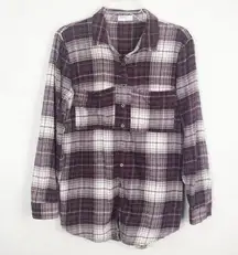 Full Tilt Plaid Flannel Button Down Western Shirt Size M