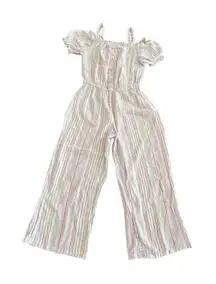Rafaella Stripe Linen Jumpsuit size M