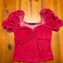 Hot Pink Velvet Top