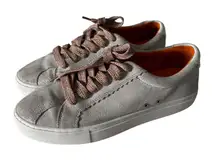 ZARA Women Metallic Glitter Silver Lace Up Fashion Sneakers‎ Size EU 39 US 8