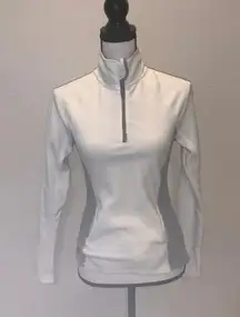SO white fleece 1/4 zip pullover sweatshirt comfy thumb holes