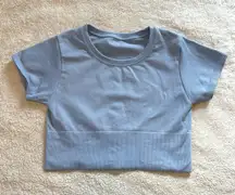 OFFLINE By Aerie Pastel Blue Sidewalk Seamless Cropped T-Shirt