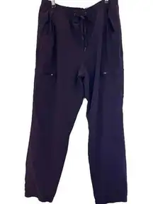 Eddie Bauer Pants Women's 14 Purple Nylon Joggers Fleece Lined Outdoors Ladies