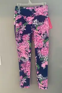 Lilly Pulitzer  Corso  Women Pants Size 00 Blue Pink Floral New NWT Luxletic SPF