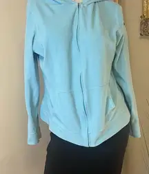 L.L. Bean Lightweight Full Zip Hoodie, Womens Size Large, Light Blue