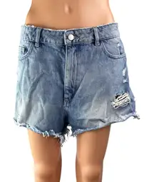 DL1961 Women's Blue Distressed High Waist Frayed Hem Cut Off Denim Shorts Sz 30
