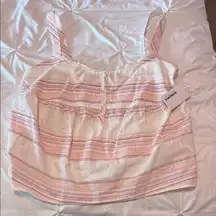 Sonoma Pink and White Smocked Tiered Tank Top