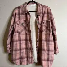 Eden&Olivia maternity plaid flannel/ fleece shirt/jacket