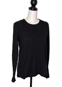 Z Supply Womens Long Sleeve T-Shirt Crewneck Top Cotton Blend Size Small Black