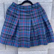 Women's Parker Blue Red Plaid A-Line Skirt Size Med