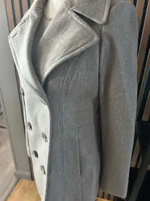 London Fog Women's Classic Wool Peacoat Taupe Heather Double Breasted size xxs