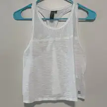 Sweaty Betty White Breeze Short Crop Running Tank Top Perforated Racerback XS