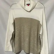 NWT VINCE CAMUTO WO SIZE 2X SWEATER SOFT CREAM TAN GOLD METALLIC THREADS COMFY
