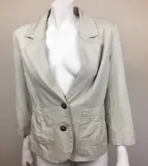 Peck‎ & Peck Tan Linen Blend Blazer