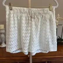 Show Me Your Mumu Hendrix Knit Lace Shorts White Pull-On Size Small NWOT